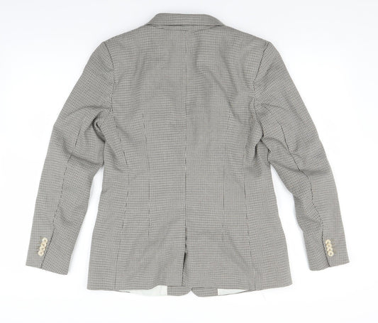 H&M Womens Green Houndstooth Jacket Blazer Size 12