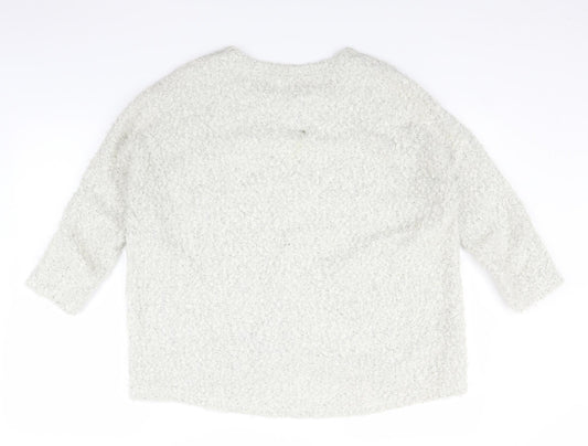 River Island Womens White Knit Pullover Jumper Size 8