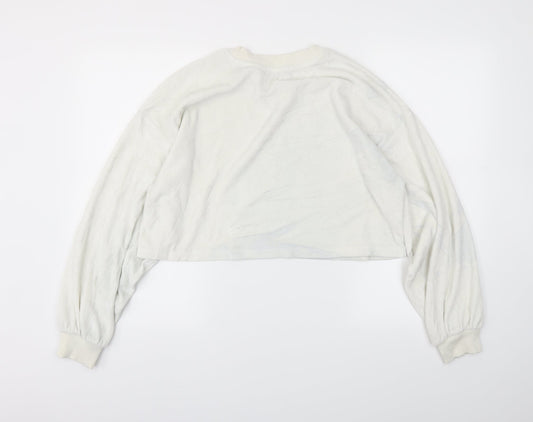 Bershka Womens White Pullover Jumper Size L