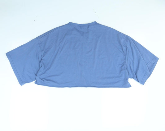 Missguided Womens Blue Cropped T-Shirt Size 8