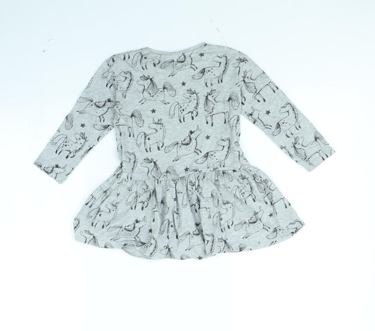 NEXT Girls Grey Spotted Fit & Flare Size 2 Years
