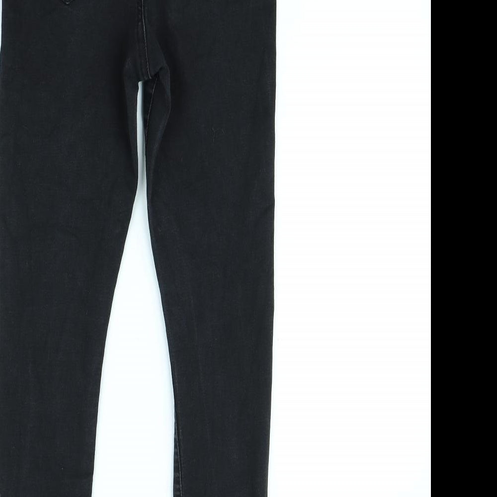 Brand and care label for Denim & Co. women’s black skinny jeans, size UK 12, 29-inch leg