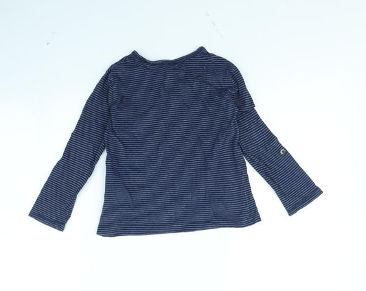 H&M Girls Blue Striped Basic T-Shirt Size 4 Years
