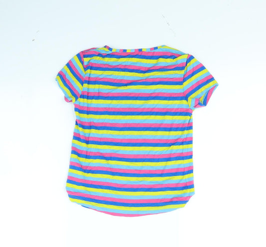 Pepperts Girls Multicoloured Striped Basic T-Shirt Size 9 Years