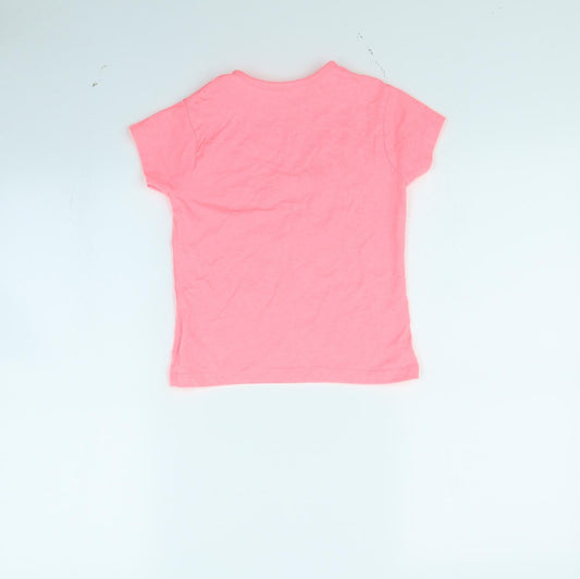 YD Girls Pink Basic T-Shirt Size 7 Years