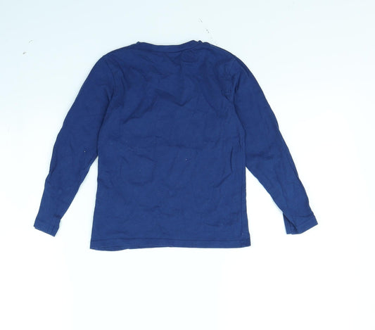 H&M Girls Blue Basic T-Shirt Size 4 Years - Emoji