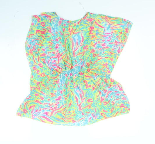 yd Girls Multicoloured Animal Print Kimono Jacket Size 9 Years