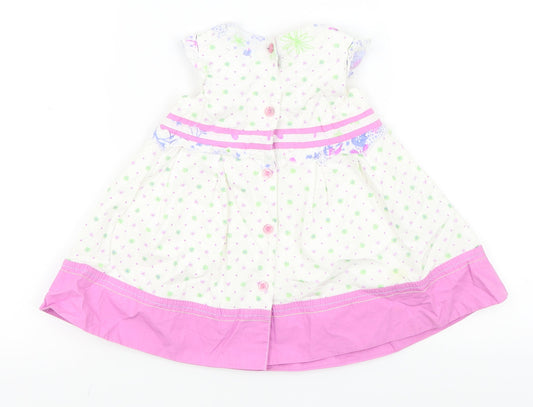 Gagou Tagou Girls White Floral Fit & Flare Size 12 Months