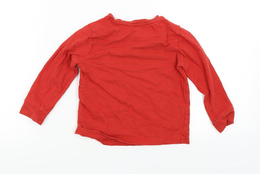 M&S Boys Red Basic T-Shirt Size 3-4 Years