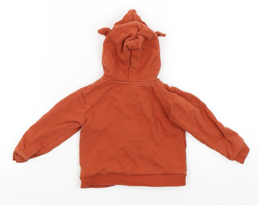 Mama Bear Boys Orange Full Zip Jumper Size 6-9 Months