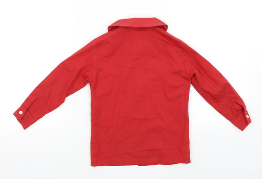 Preworn Boys Red Basic Casual Size 7 Years