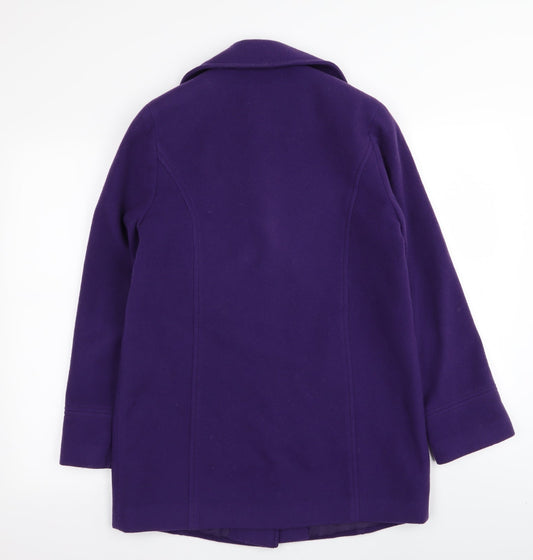 M&S Womens Orange Overcoat Coat Size 8