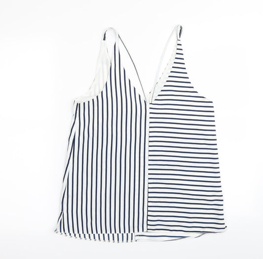 Topshop Womens White Striped Camisole Tank Size 8