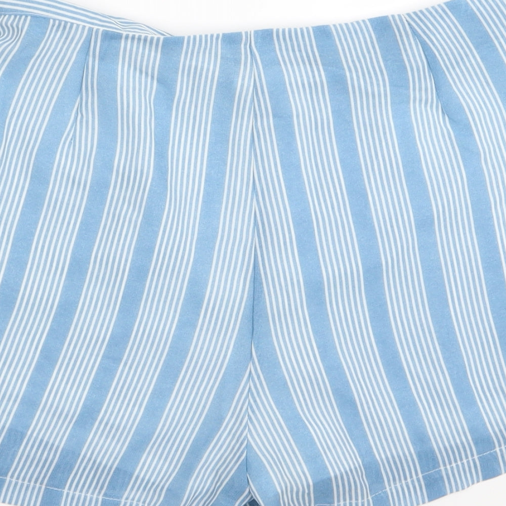 Preworn Womens Blue Striped Hot Pants Shorts Size L