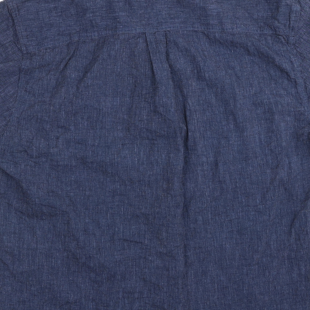ACW58 Mens Blue Button-Up Size L
