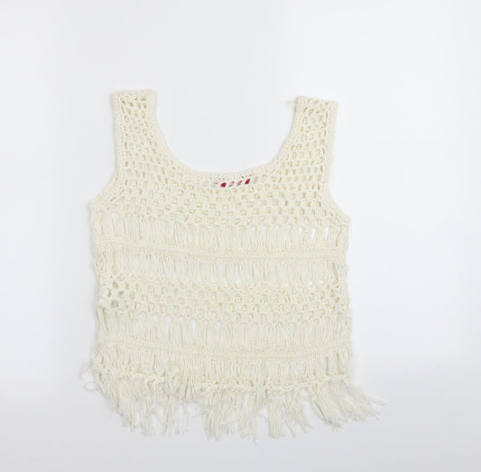 YD Girls White Basic Tank Size 9-10 Years