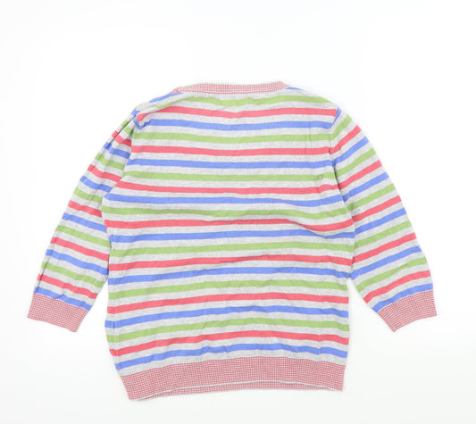 PERUNA Womens Multicoloured Striped Pullover Jumper Size 12