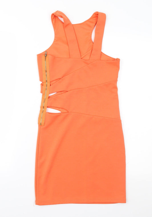 Miss Selfridge Womens Orange Sheath Size 8