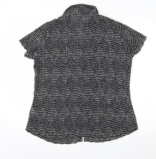 Bonmarché Womens Black Geometric Basic Blouse Size 14