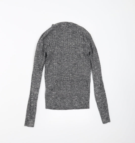 New Look Womens Grey Pullover Jumper Size 8 - stretch fabric