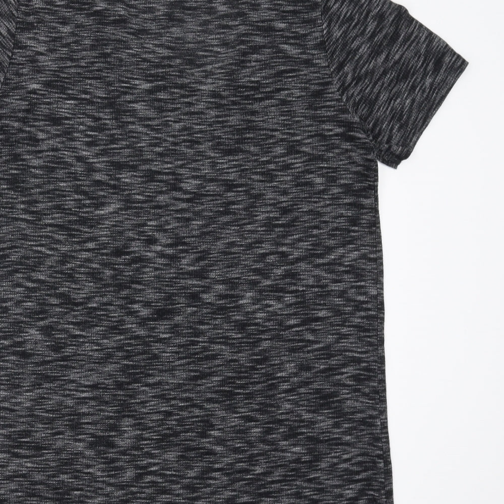 Brand and care label for Papaya women’s grey basic t-shirt, size UK 10, - cut out detail