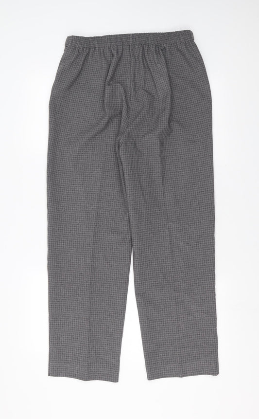 BM Womens Grey Check Trousers Size 12 L27 in