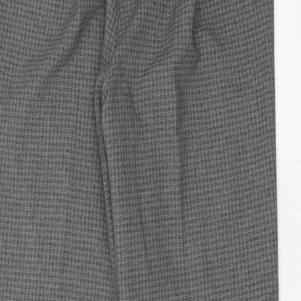 BM Womens Grey Check Trousers Size 12 L27 in