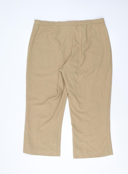 Agenda Womens Beige Cropped Trousers Size 20 L23 in