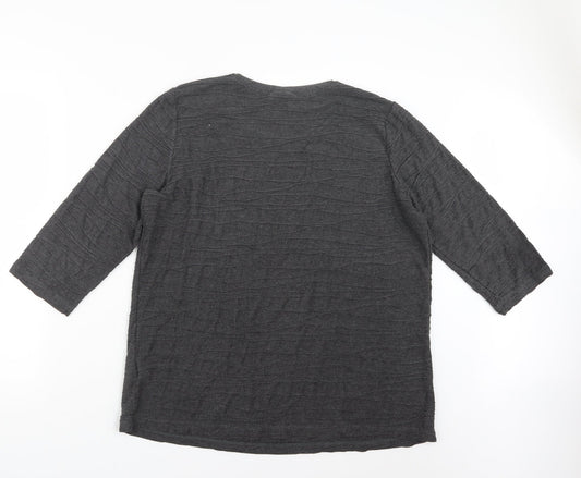 Canda Womens Grey Basic T-Shirt Size XL