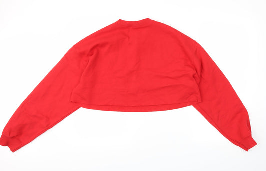Pretty Little Thing Womens Red Pullover Jumper Size M