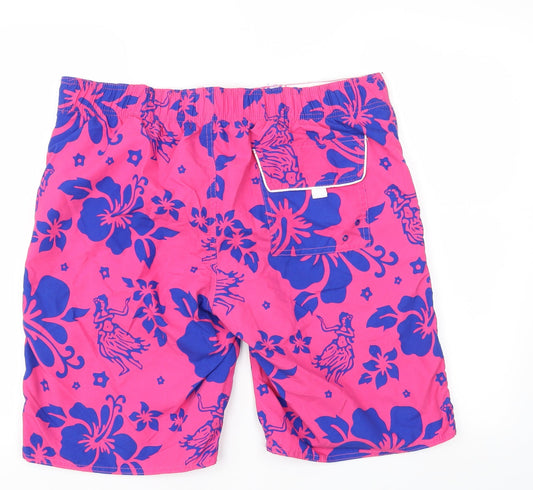 Active Mens Purple Floral Sweat Shorts Size L