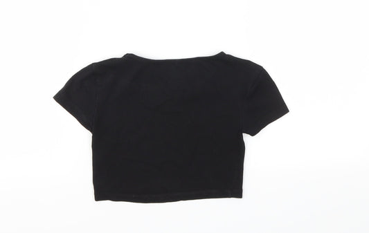 MY CROP TEE Girls Black T-Shirt Size 7-8 Years