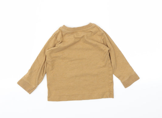 Matalan Boys Brown Basic T-Shirt Size 9-12 Months