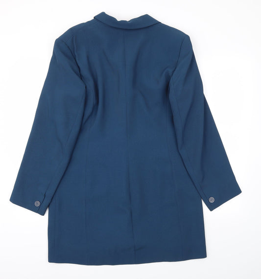 AMARANTO Womens Blue Jacket Blazer Size 14