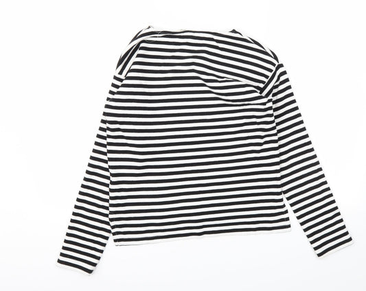LOGG Womens Black Striped Basic T-Shirt Size XS