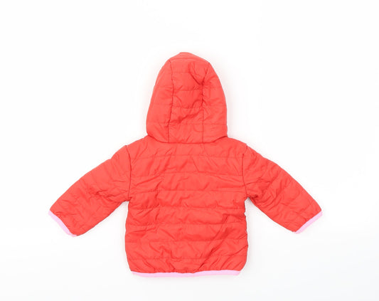 M&S Boys Red Basic Coat Coat Size 3-6 Months