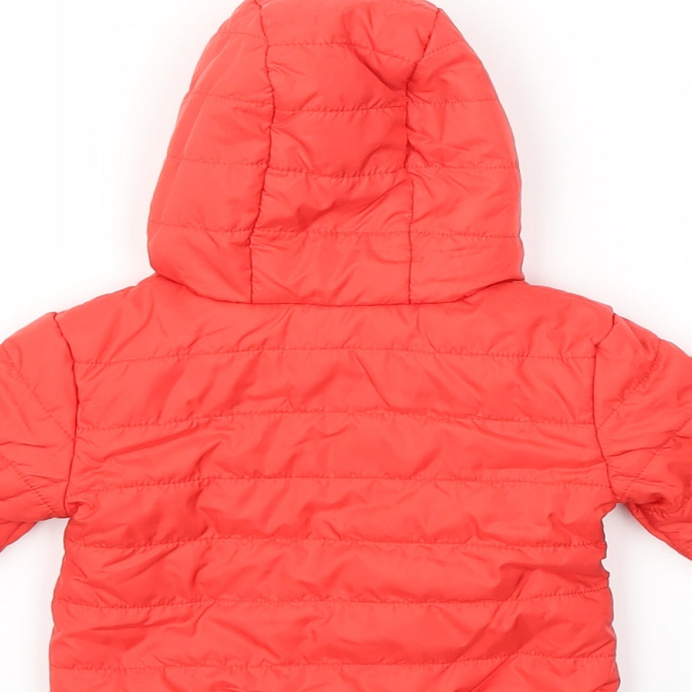 M&S Boys Red Basic Coat Coat Size 3-6 Months