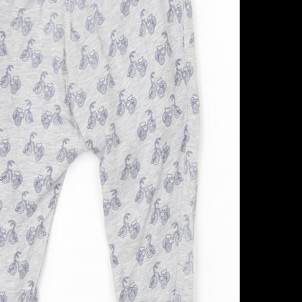 H&M Boys Grey Geometric Sweatpants Trousers Size 2 Years - Bicycles