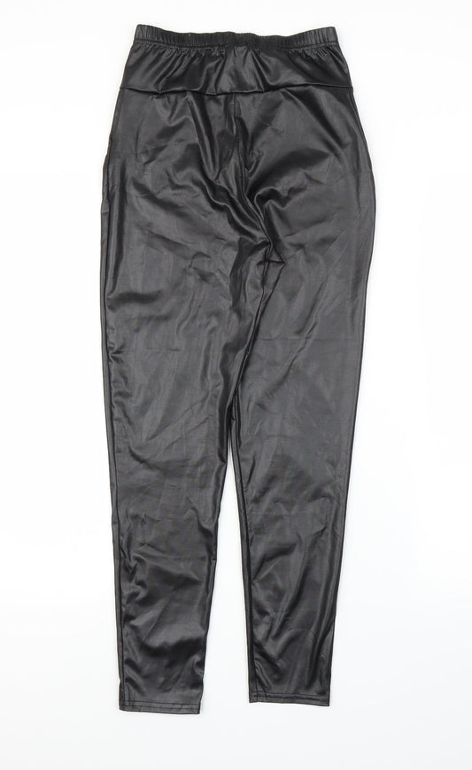 Boohoo Womens Black Carrot Trousers Size 6 L25 in