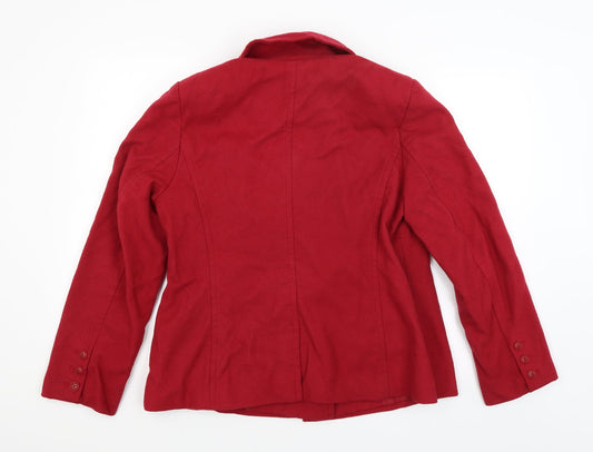 M&S Womens Red Overcoat Coat Size 14