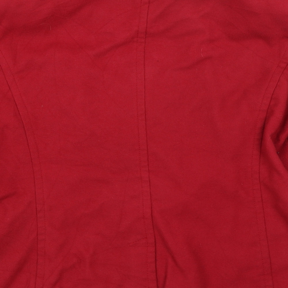 M&S Womens Red Overcoat Coat Size 14