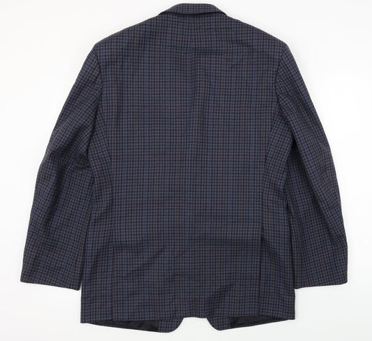 Marks and Spencer Mens Blue Check Jacket Blazer Size 40