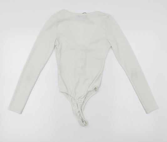 PRETTYLITTLETHING Womens White Bodysuit One-Piece Size 4