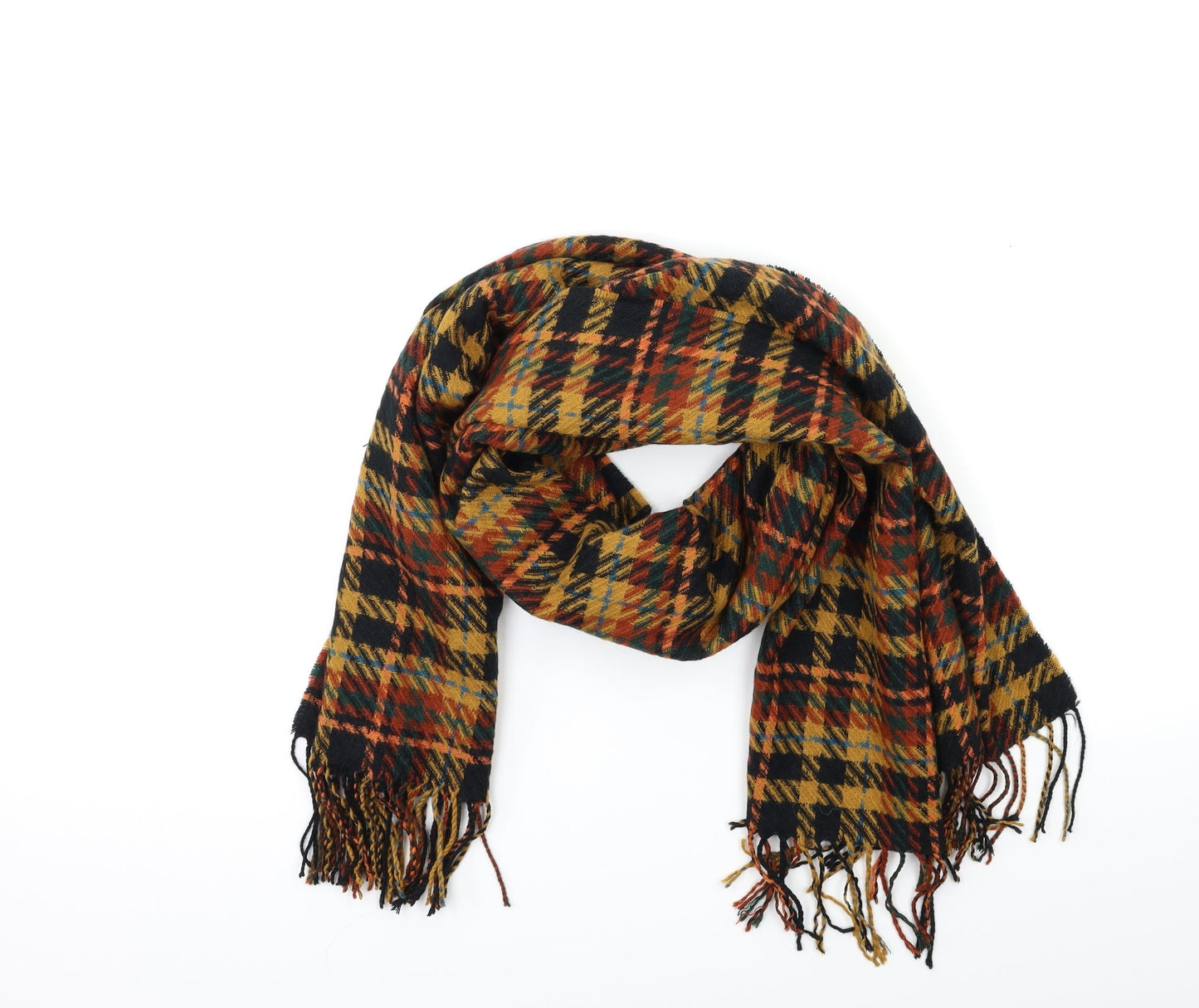 Preworn Womens Black Geometric Scarf