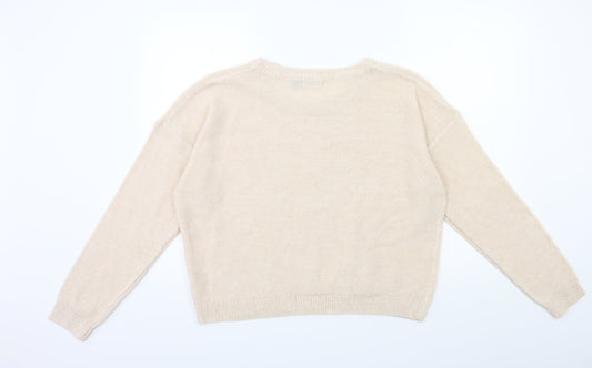 Brave Soul Womens Pink Knit Pullover Jumper Size M
