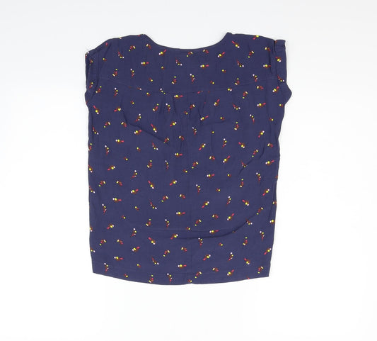 NEXT Womens Blue Floral Basic Blouse Size 6
