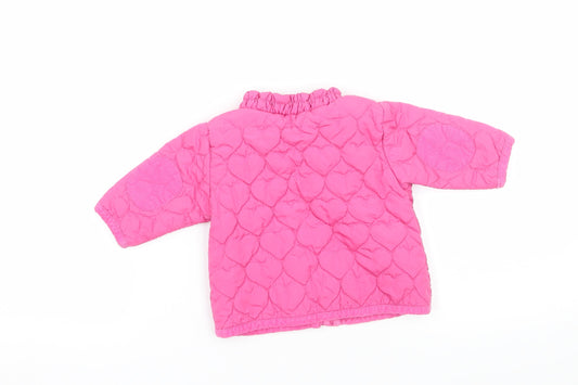 NEXT Girls Pink Puffer Jacket Jacket Size 0-3 Months