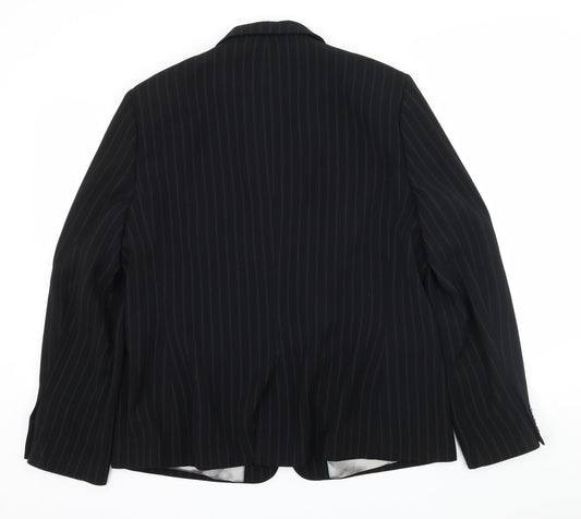 Autonomy Womens Black Striped Jacket Suit Jacket Size 18