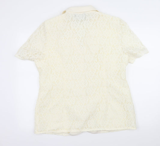 Petite Plus Womens Ivory Lace Jacket Size 18
