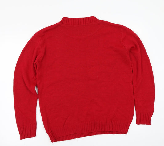 Select Womens Red Pullover Jumper Size S - christmas